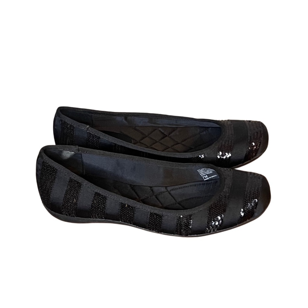 INC International Concepts Black Sequin Ballet Flats Size 7